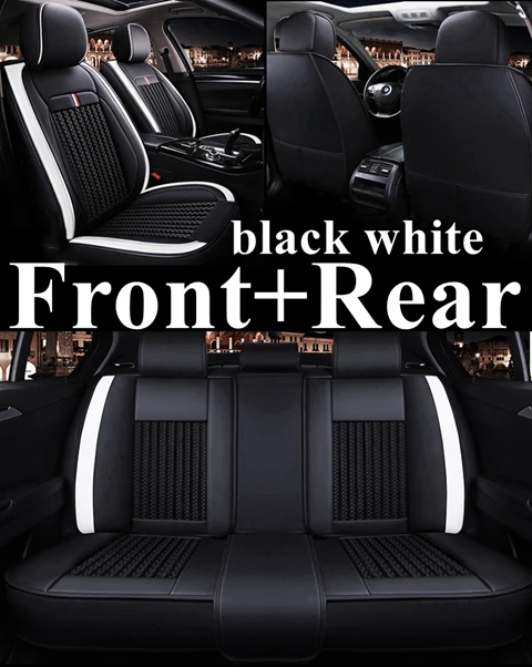 Чехол на автомобильное сиденье для Nissan Juke, qashqai j10 qashqai j11 Mitsubishi Outlander ASX Renault duster logan Sandero seat Ibiza altea - Название цвета: black white standard