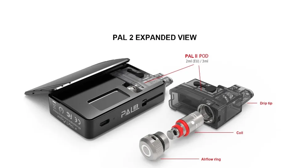 Electronic Cigarette Artery PAL II Pod vape kit with 3ml capacity 1000mAh battery 0.6ohm Mesh Coils 1ohm MTL Coil head VS Smoant (4)