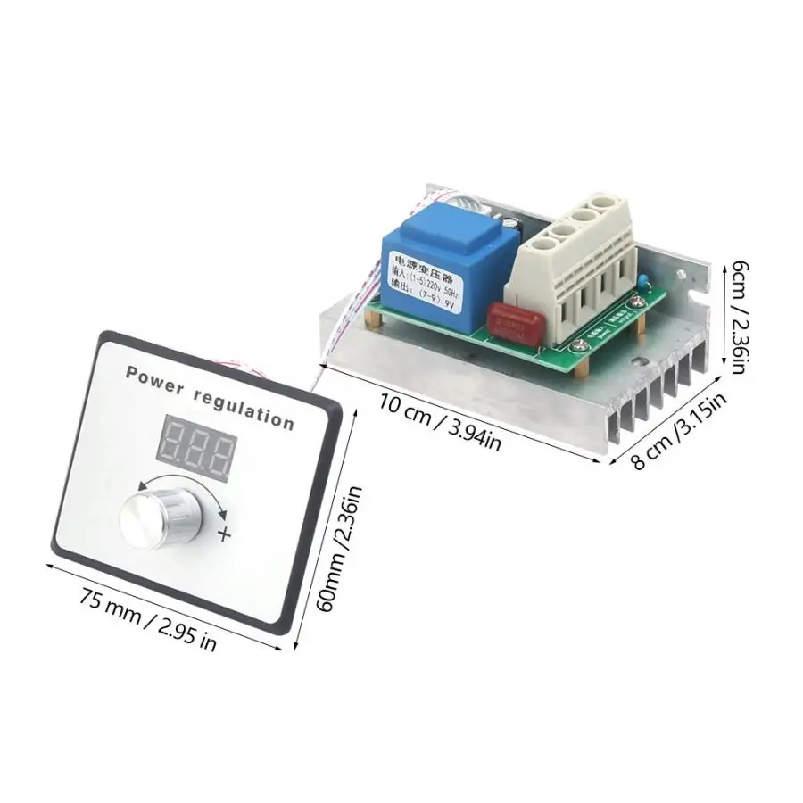 AC Voltage Regulator Two-Way Thyristor Adjustment Module Voltage Regulator Module 10000W 220V 80A Converter voltage regulator