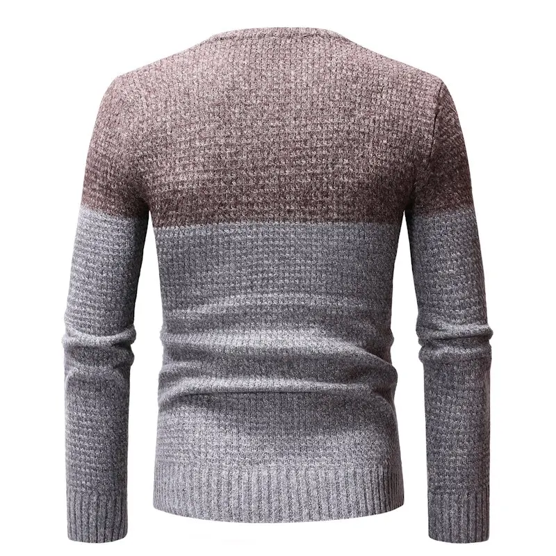 Vertvie Men Knitted Casual Sweater O-Neck Slim Long Sleeve Sweaters Men Pullovers Patchwork Soft Fashion Autumn Mens Clothes New