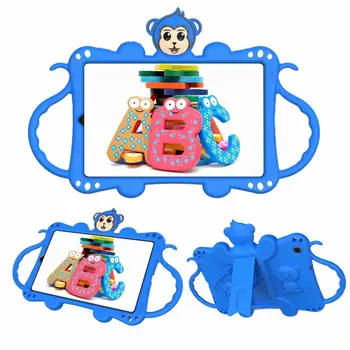 

Tablet Shell Funda for Samsung Galaxy Tab A 8.4 Inch 2020 SM-T307 T307U T307V Case Cartoon Monkey Silicone Kickstand Kids Cover