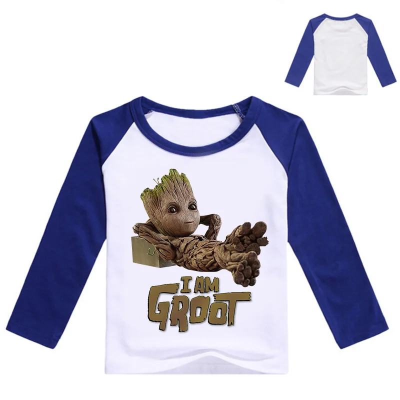 Г., одежда футболки с принтом «I'm Groot», летние футболки одежда для детей футболки с длинными рукавами, топ, костюм футболки для мальчиков и девочек топы для девочек