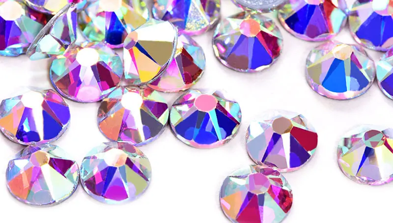 Blinginbox лучшее качество кристалл AB исправление стразы с плоской задней частью 16 граней горячей фиксации Стразы Свадебные украшения