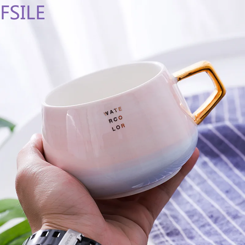 350ml High Quality Large Letter Ceramic Coffee Mug Porcelain Coffee Milk Tea Cup Drinkware Gift