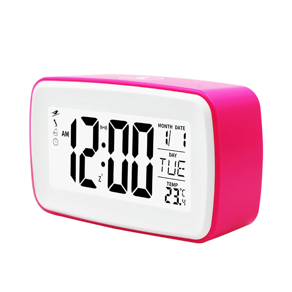 Travel Bedroom Battery Operated Silent Recording Simple LED Digital Night Light Snooze Function Non Ticking Alarm Clock Smart