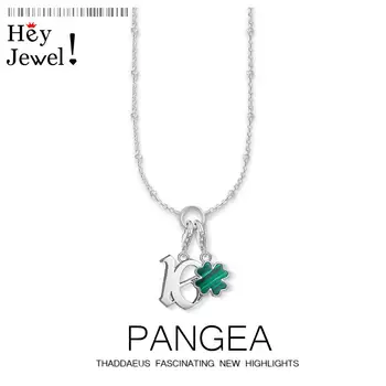 

Charm Necklace Lucky Number 16 Clover,2020 Summer New Fashion Jewelry Europe 925 Sterling Silver Bijoux Trendy Gift For Women