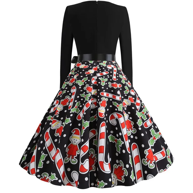 Зимние рождественские платья Для женщин 50 х 60 Винтаж халат качели пин ап