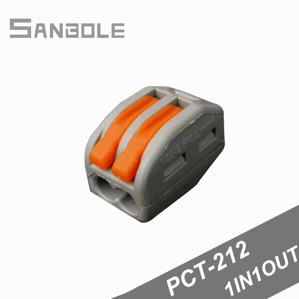 PCT-212(10 шт./лот) Универсальный Компактный провод соединитель проводки 2 Pin, проводниковый блок 0,08-2.5mm2 PCT212