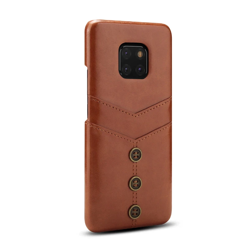 Khaki Ультра тонкий кожаный чехол в стиле ретро для huawei Mate20 Pro, роскошный чехол из искусственной кожи с отделениями для карт, чехол на заднюю панель, Новое поступление - Цвет: Khaki
