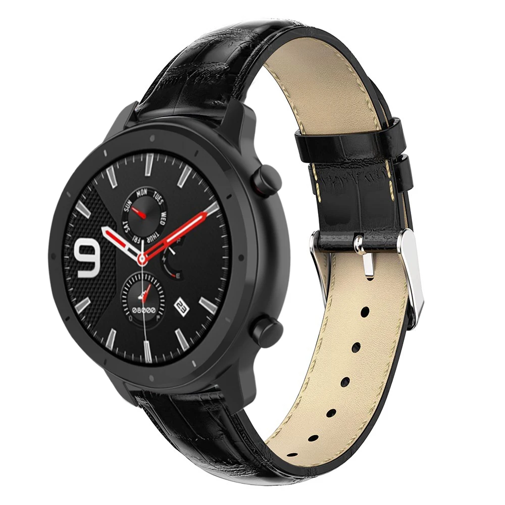 Кожаный ремешок для часов Ремешок Для Xiaomi Huami AMAZFIT GTR 42 мм 47 мм/GTS/Pace/Stratos 2 2S Смарт часы 20 мм 22 мм браслет Correa