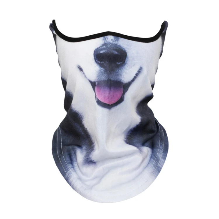 4 Mask Halloween Half-Face 3D Animal Print Cycling Outdoor Sports Mask Warm Windproof Scarf Halloween Party Men Women Mask Gift - Цвет: 4