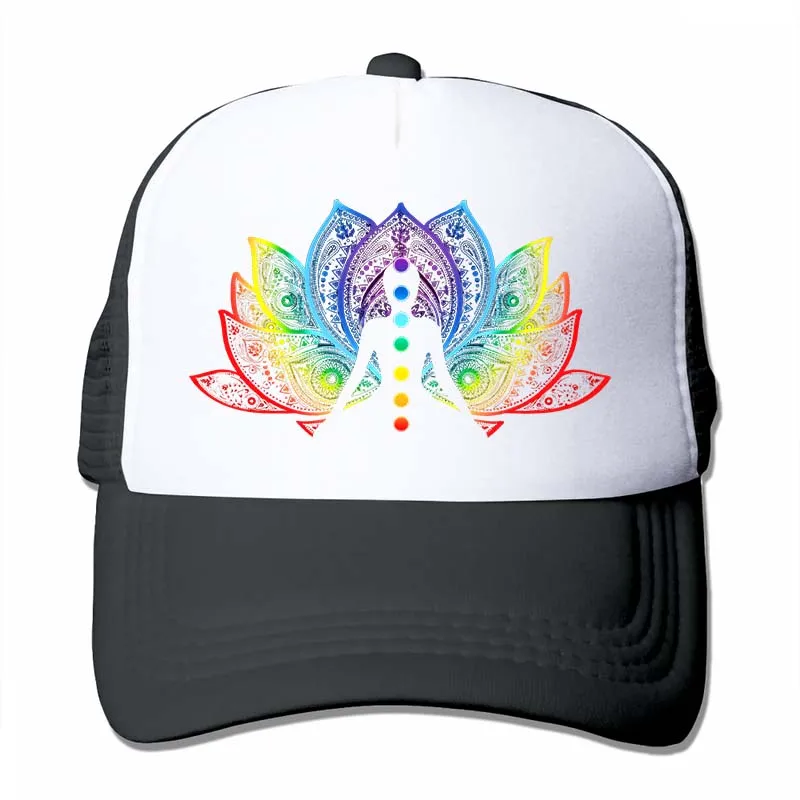 Психоделическая бейсбольная кепка Yogi Chakra Lotus Kundalini, топ для йоги, духовная медитация, дзен, бейсболка для мужчин и женщин, кепки для водителя грузовика, Регулируемая Кепка - Цвет: 4-Black