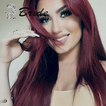 

BRIDE Long Loose Wave Wig Cosplay Party Synthetic Red Wigs for Women Extension Natural Include Hair Cap Costum Fiber Hair Daily