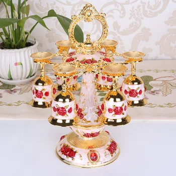 

European Style Creative Russia Household Wine Glass Holder Hanging Upside down Hotel Retro Living Room Set