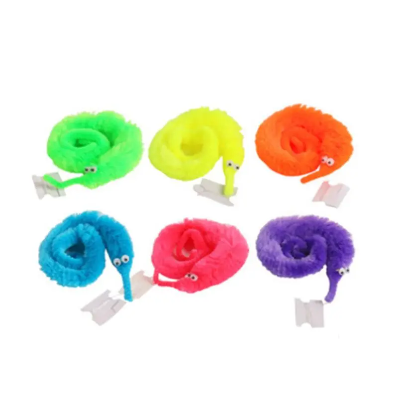 Cena 100 sztuk partia pluszowe Mr. Fuzzy Magic Wiggle Worm Twisty Worm wypchane zwierzęta zabawki dla dzieci Tricky nowe zabawki