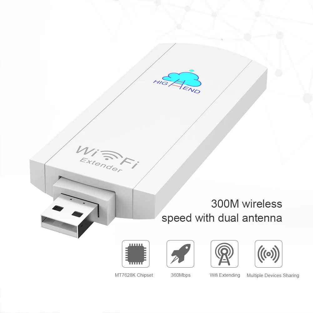 Портативный 300 Мбит/с USB WiFi расширитель сигнала дальности беспроводной