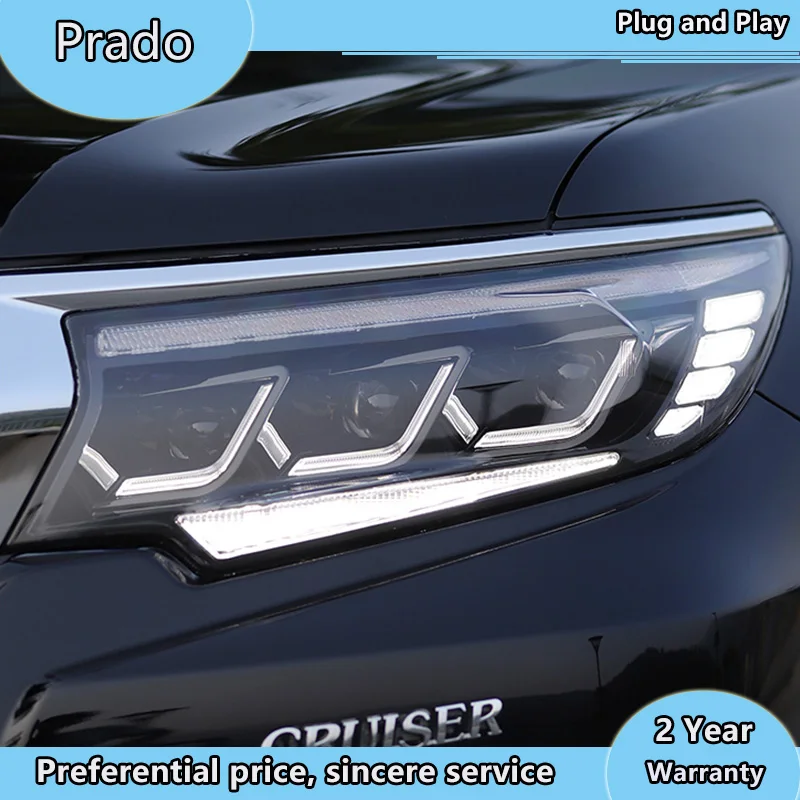 Автомобильный Стайлинг для Toyota Prado FULL фары 2018 Новинка светодиодный ные DRL ближний