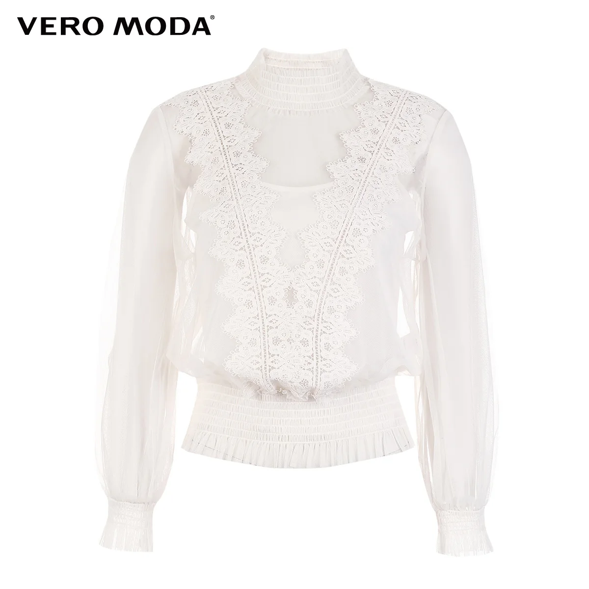 Vero Moda женские кружевные шифоновые топы с 3/4 рукавами | 319130502