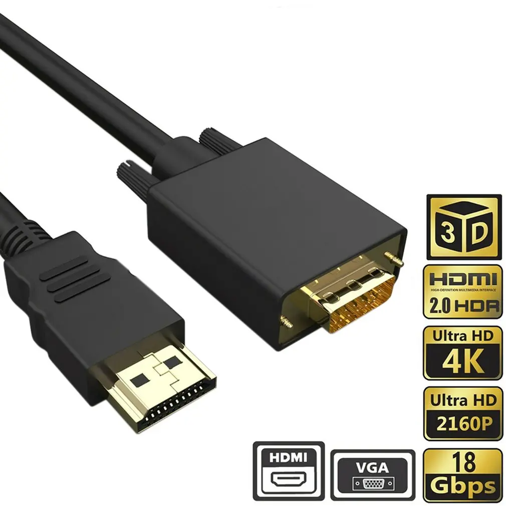 

Hdmi To Vga 1.8 M Drive Free System Wide Compatibility High Definition Cable Monitor Projector Connector