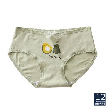 

12 pcs/lot wholesale manufacturers women underwear breathable briefs cotton solid color cute bow TWY