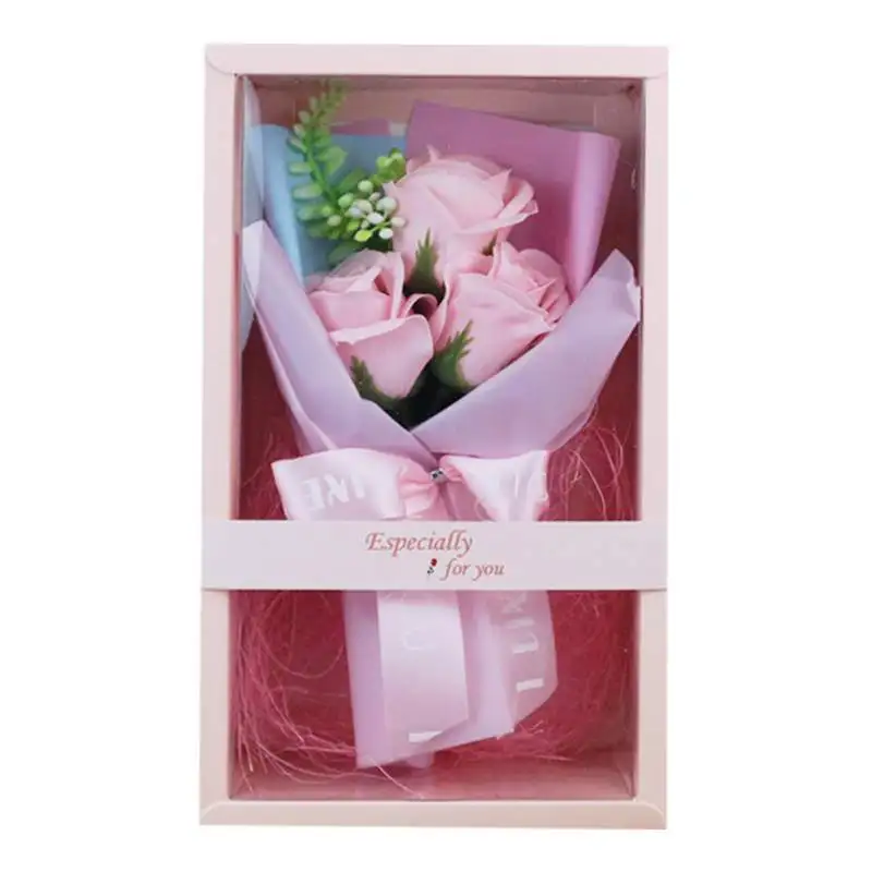 Valentine\'s Day Gift Simulation Rose Soap Flower with Gift Box Everlasting Flower Bouquet Mother\'s Day Wedding Decoration - Цвет: QP
