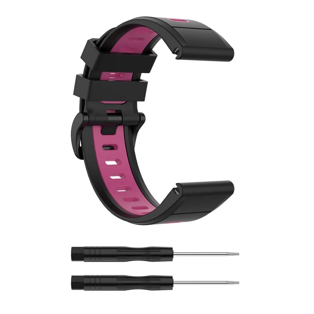 Ремешок сменный силиконовый для наручных часов Garmin Fenix 6X/6 Pro 3HR/5X Plus модный