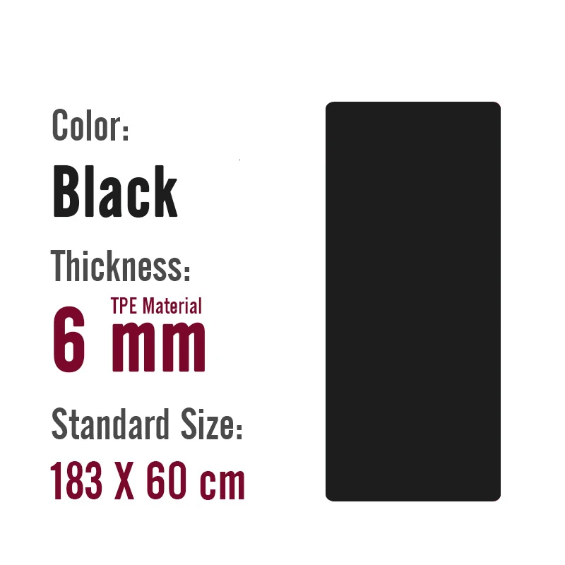 183x60cm thicker 6mm 183x600x8 мм толщиной двойной Цвет Нескользящие ТПЭ коврики для йоги качества упражнения для занятий спортом, пилатеса коврик для Для мужчин Фитнес тренажерный зал дома безвкусный Pad - Цвет: 183x60cm thicker 6mm