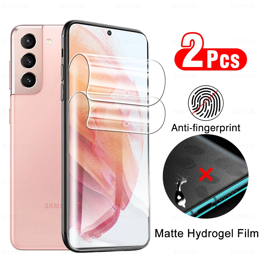 2pcs Matte Antifingerprint Hydrogel Film On For Samsung S21 Ultra