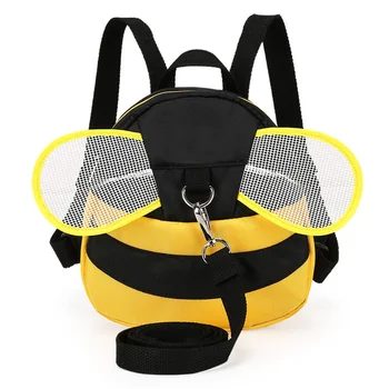 

Backpack Safety Anti-lost Rucksack With Harness Mini School Bag Cute Bee Cartoon Walking Toddler Kids