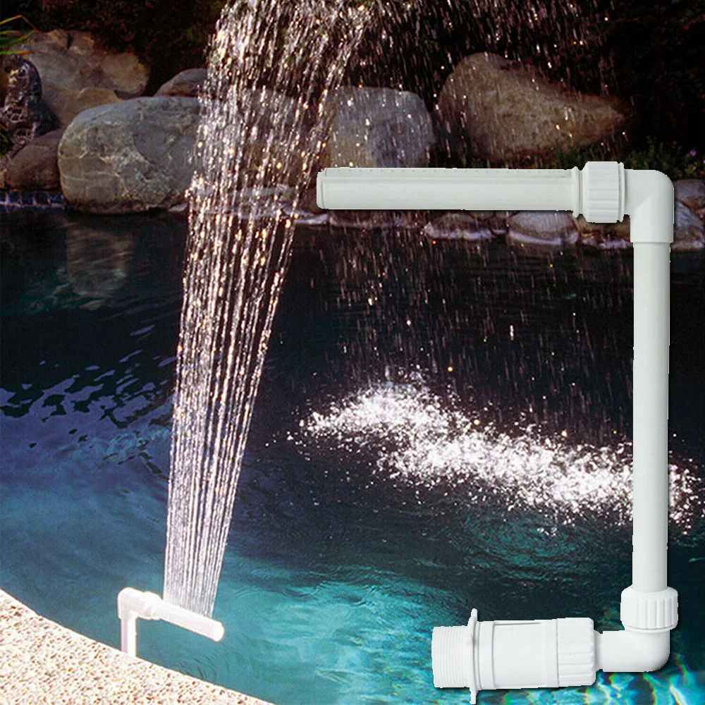 

Adjustable Pool Fountain Frame Decoration Plastics Waterfall 26*40*19cm White Spray Outdoor Ground Tube