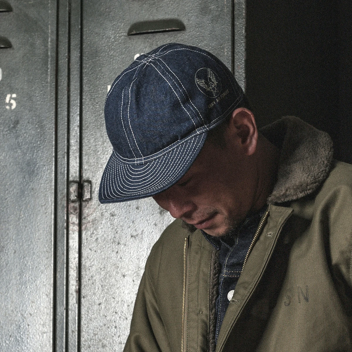 タイヤブロンソン hbt usaaf タイプ A-3 力学キャップ米軍デニムワーク