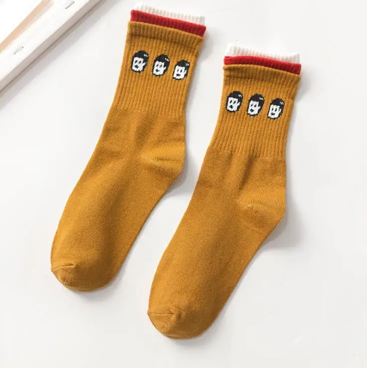 Harajuku Cartoon Women Letter Patterned Women Funny Casual Socks