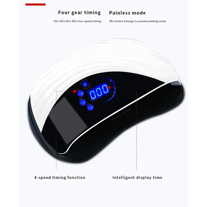 Kaufen 120W UV LED Gel Nagel Lampe Mit Fan Zwei Hände Nagel Trockner Für Trocknen Alle Gel Polnischen Sensor Sonne led Licht Nail art Maniküre Werkzeuge