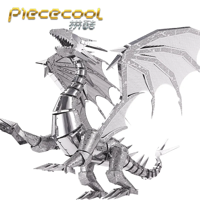 ММЗ модель Piececool 3D металлическая головоломка дракона пламени Сборная модель наборы монтажные руководство Лобзики Развивающие игрушки для взрослых