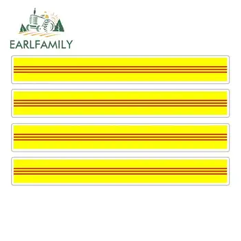 

EARLFAMILY 13cm x 1.7cm 4pcs Car Stripe Motorcycle Racing Flag Sticker Car Window Decal Bike Moto South Vietnam Car Stickers