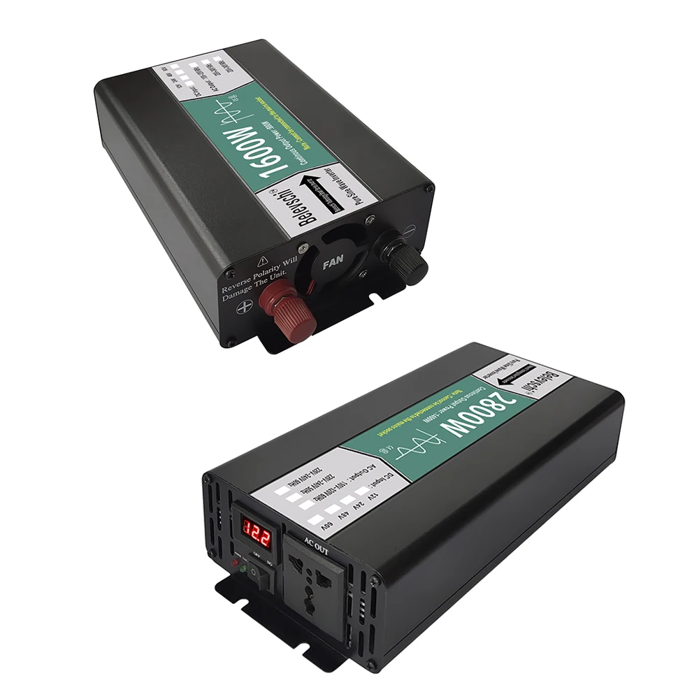 순수 사인파 인버터, 휴대용 차량 주파수 변환기, DC-AC 220V, 800W, 1600W, 2800W 전압 변환기, 12V, 24V, 48V, 60V