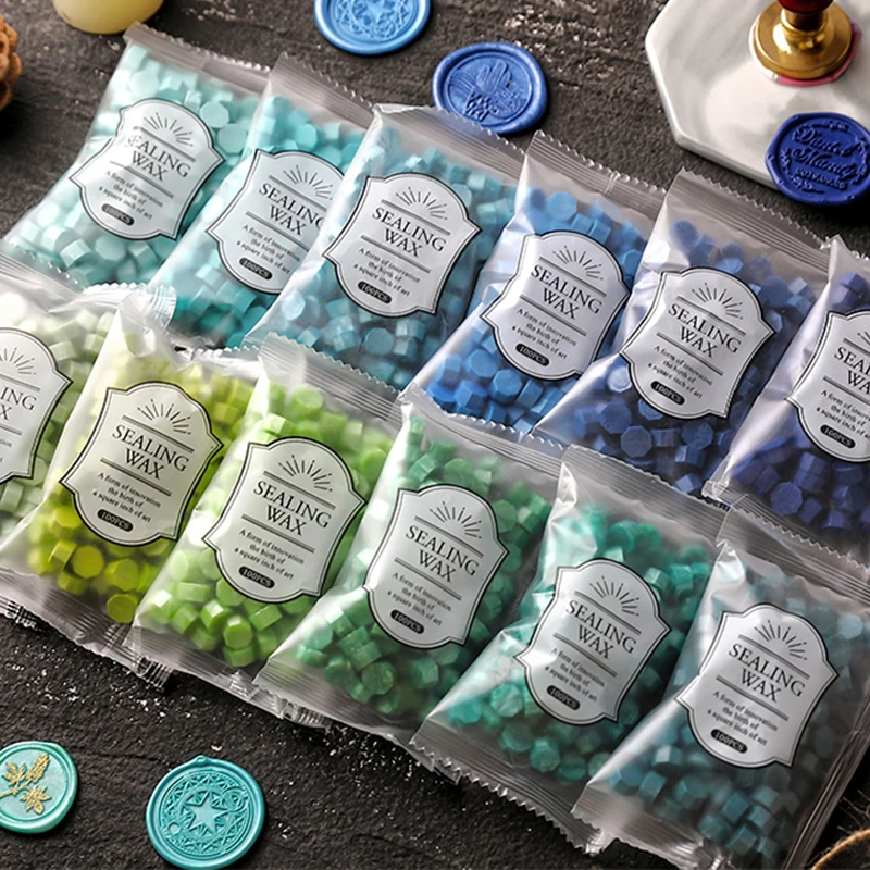 100Pcs 왁 스 인감 스탬프에 대 한 씰링 왁 스 비즈 봉투 결혼식 초대장 생일 선물 와인 패키지 편지 씰링