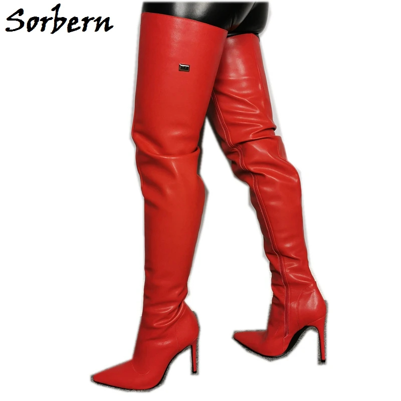 genuine leather thigh high boots