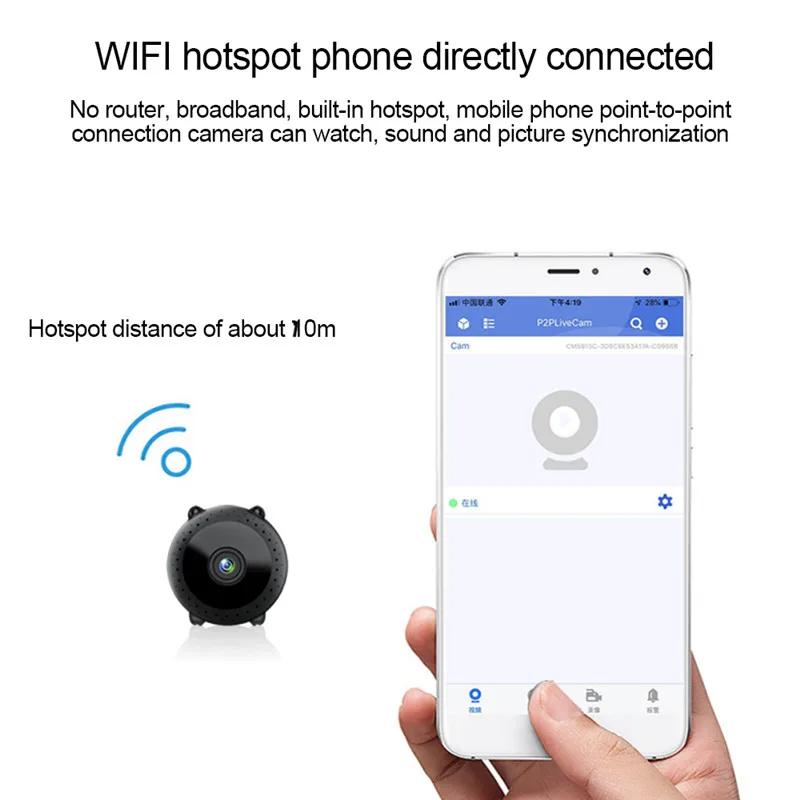 1080P Wifi мини-камера для домашней безопасности, инфракрасная камера ночного видения, беспроводная камера наблюдения, телефон, удаленный монитор, видеокамера