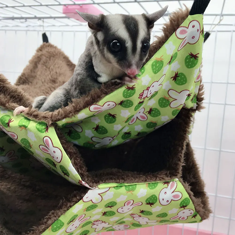 Милый дом игрушка птица подвесная клетка теплый плюшевый Ferret принт гнездо кровать кошка белка маленький домашний гамак хомяк кролик удобный