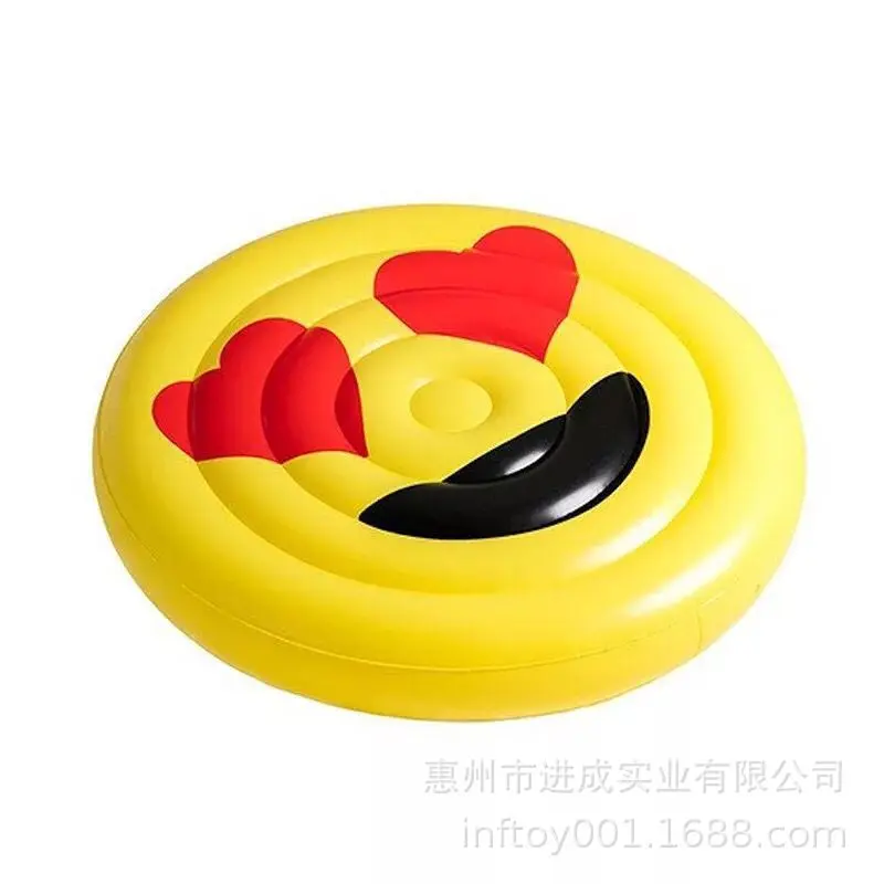 PVC Inflatable Smiley Crying Face Floating Row Factory a Large Amount Production Disc Color Snicker Floating Bed Water Expressio