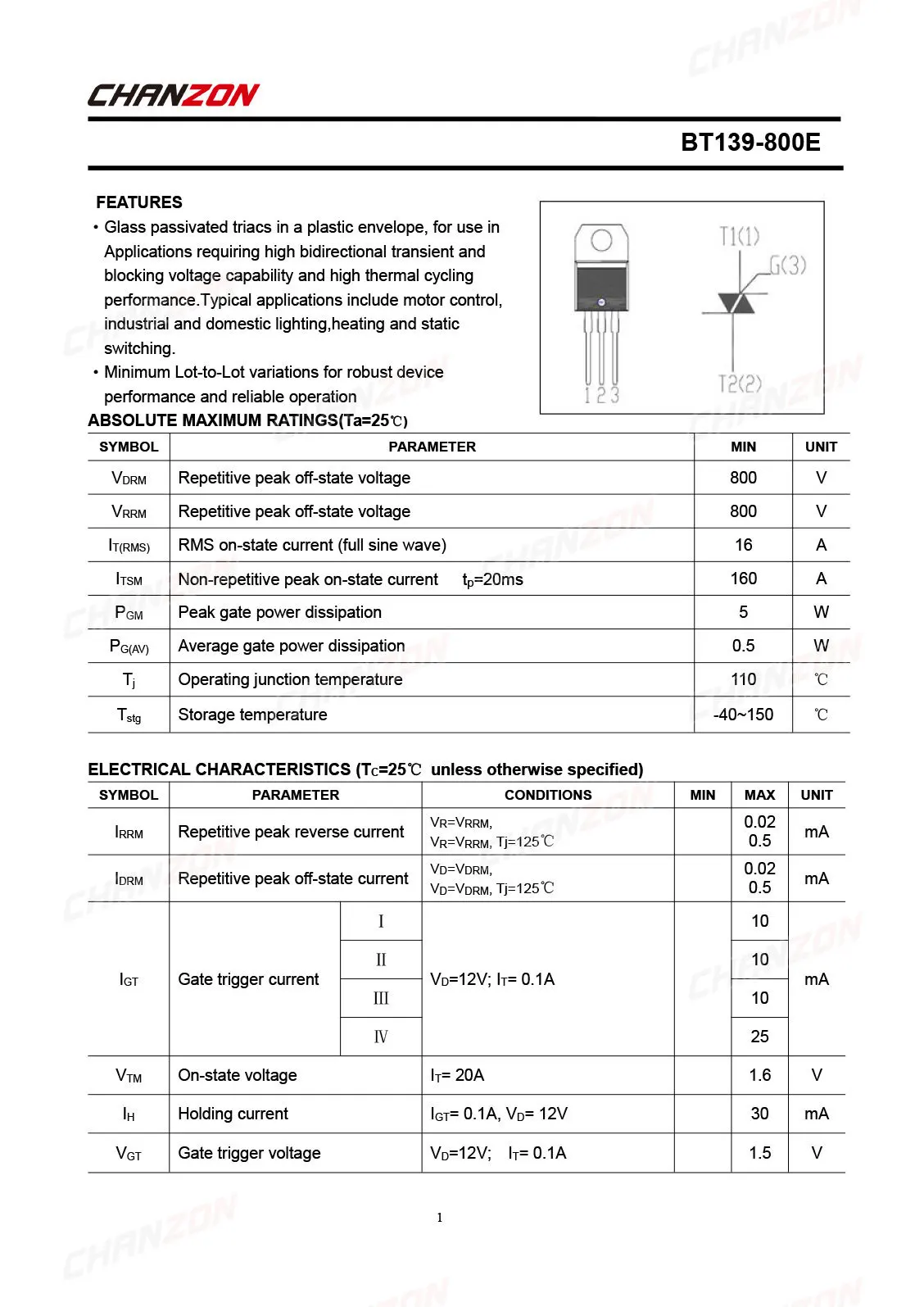 10 Stück BT139-800E TO-220 BT139 Triac SCR Bipolar Junction BJT Triode Tube Fets Thyristor 16A 800V – Detail 4