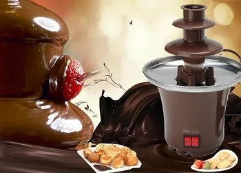

Three Layers Mini Chocolate Fountain Fondue Chocolat Melt With Heating Machine DIY Melt Waterfall Pot Melting Waterfall