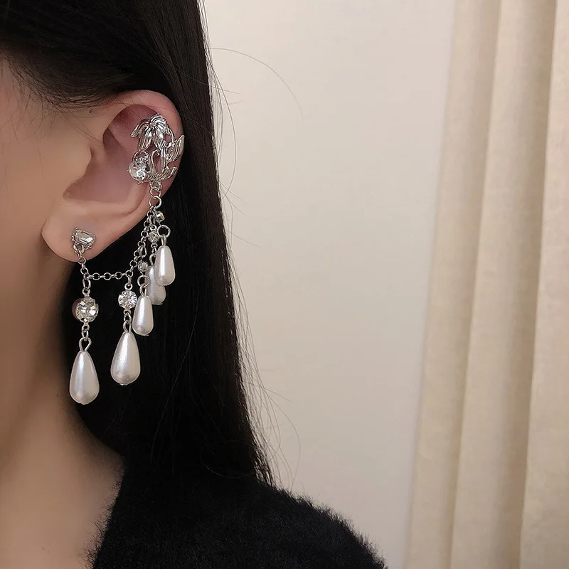 Новые висячие серьги с имитацией жемчуга и кисточками для женщин бижутерия