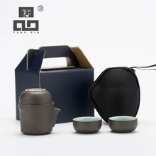 TANGPIN керамический чайник с 2 чашками чайный сервиз портативный чайный набор для путешествия с сумкой для путешествий