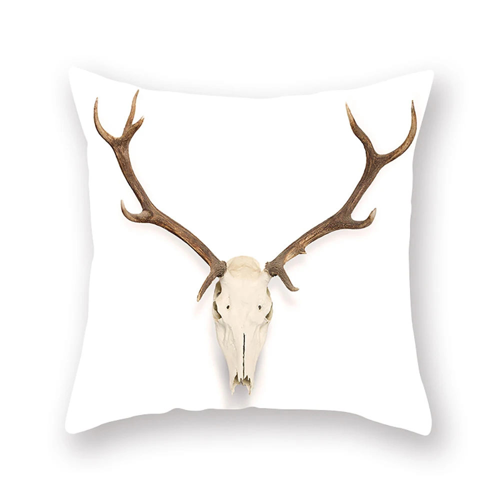 Lychee Elk Printed Cushion Cover Polyester Decorative Cushion Case Home Sofa Throw Pillowcase