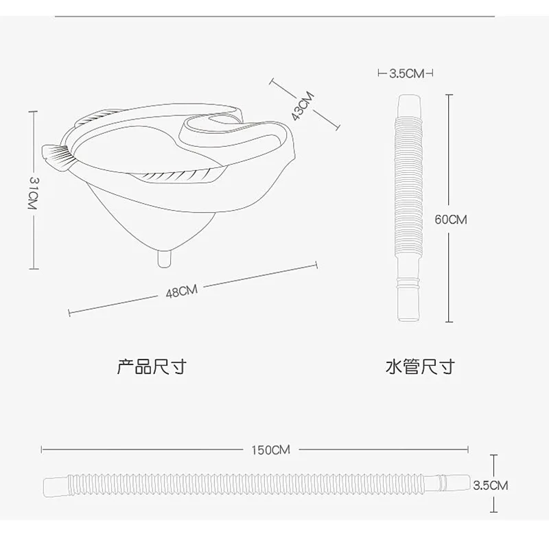 Folding Wash Basin Collapsible Wash Basin Foldable Wash Basin Comfortable Shampoo Tool Maternity Portable Foldable Sink Hose Easy Washing Hair