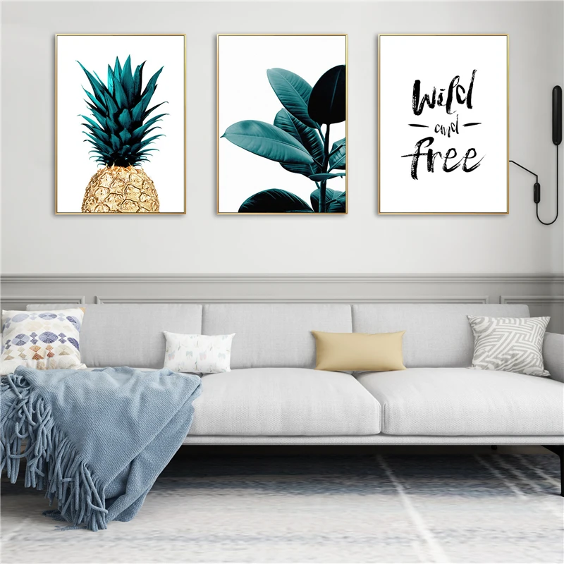 SEAAN-Nordic-Pineapple-Green-Leaves-Canvas-Painting-Wall-Art-Home-Decoration-Posters-and-Prints-Plant-Pictures (1)
