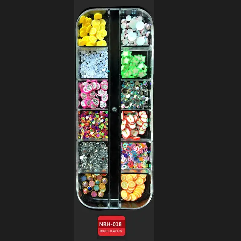 1 Box Nail Art Decorations Nail Rhinestones Mixed Colors AB Crystal Strass 3D Charm Gems DIY Rivet nails Manicure Accessories - Цвет: 018