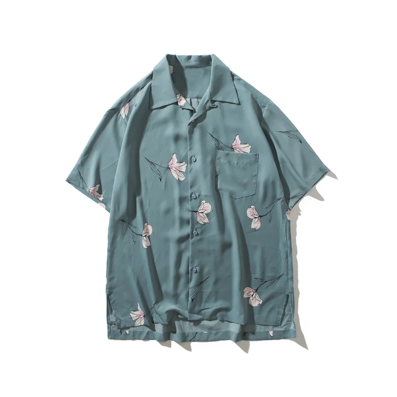 Мужская рубашка странные вещи camisa masculina с длинными рукавами Мужская гавайская рубашка одежда мужские льняные рубашки рубашка с коротким рукавом - Цвет: Синий